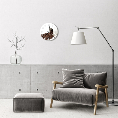 Ronde glazen wandklok Koffiemok