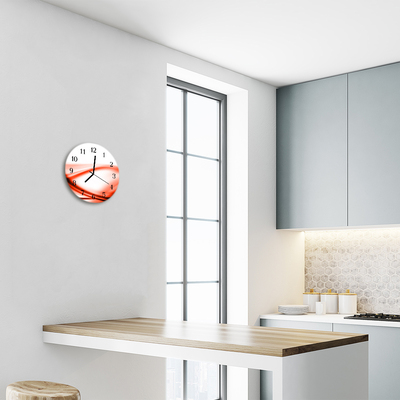 Ronde glazen wandklok Abstracte lijnen