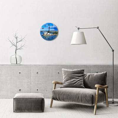 Ronde glazen wandklok Sidney opera