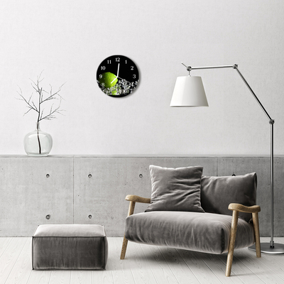 Ronde glazen wandklok Limoen