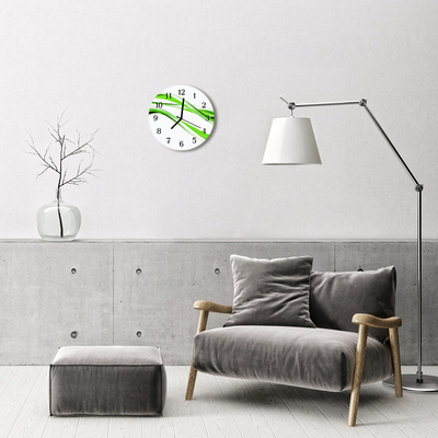 Ronde glazen wandklok Abstracte lijnen
