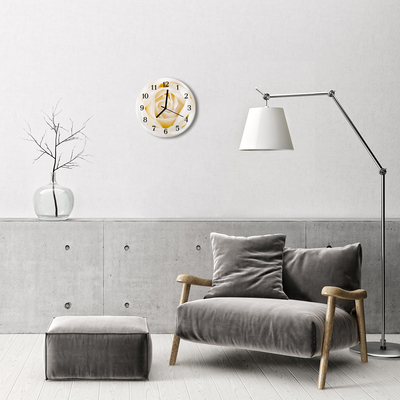 Ronde glazen wandklok Roos