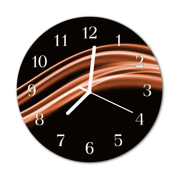 Ronde glazen wandklok Abstracte lijnen
