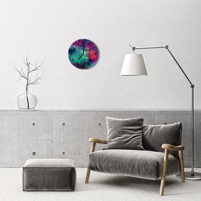 Ronde glazen wandklok Kleurenbeeld