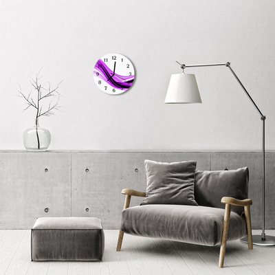 Ronde glazen wandklok Abstracte kunst