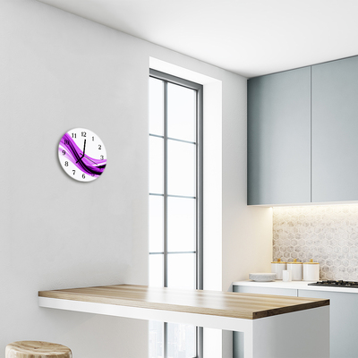 Ronde glazen wandklok Abstracte kunst