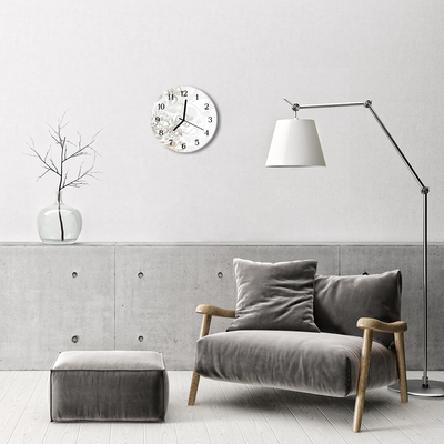 Ronde glazen wandklok Kunstbloemen