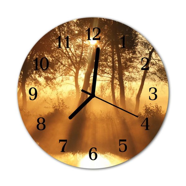 Ronde glazen wandklok Mist