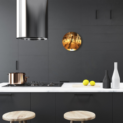 Ronde glazen wandklok Mist