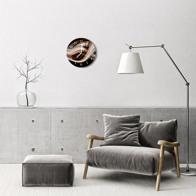 Ronde glazen wandklok Abstracte kunst