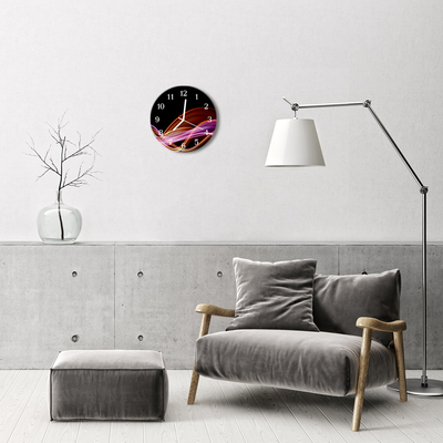 Ronde glazen klok Abstracte kunst
