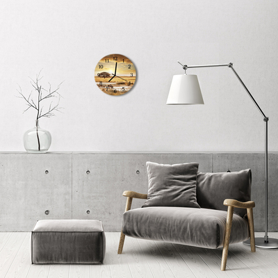 Ronde glazen klok Zebra