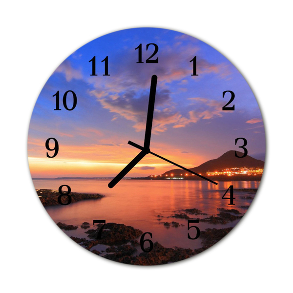 Ronde glazen klok Marine island
