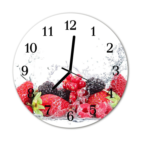 Ronde glazen klok Fruit