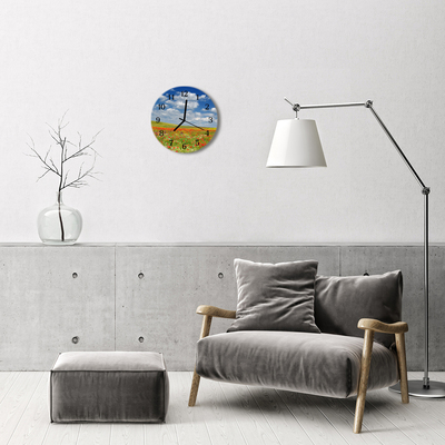 Ronde glazen klok Maki-veld