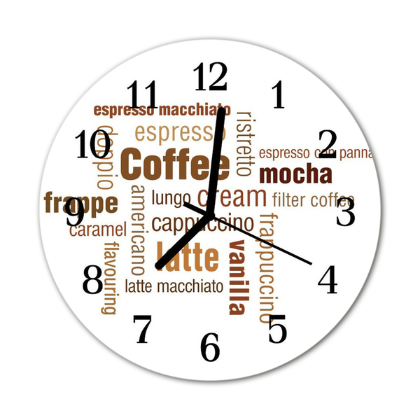 Ronde glazen klok Koffie