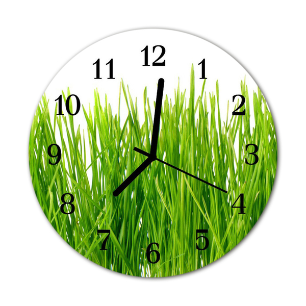 Ronde glas klok Gras