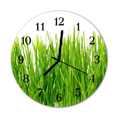 Ronde glas klok Gras