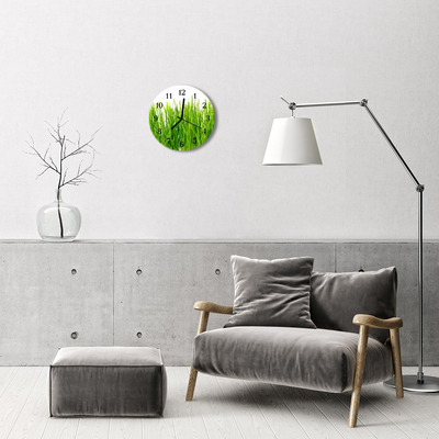 Ronde glas klok Gras