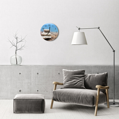 Ronde glas klok Stenen