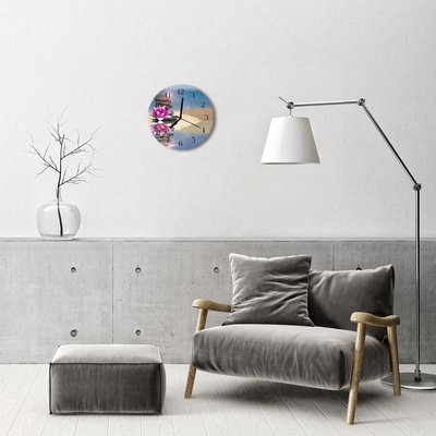 Ronde glas klok Stenen water
