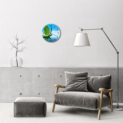 Ronde glas klok Bladeren