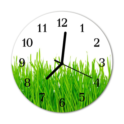 Ronde glas klok Gras