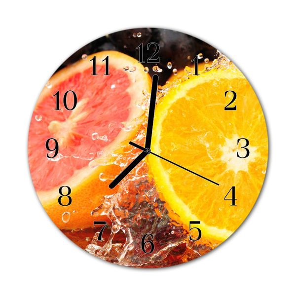 Ronde glas klok Fruit
