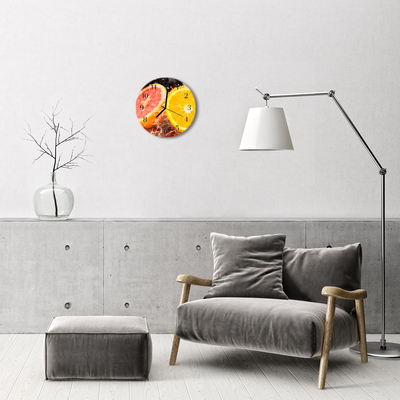 Ronde glas klok Fruit