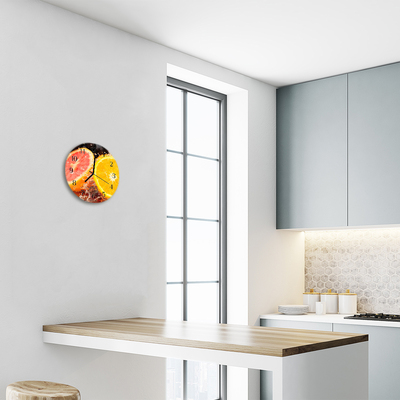 Ronde glas klok Fruit