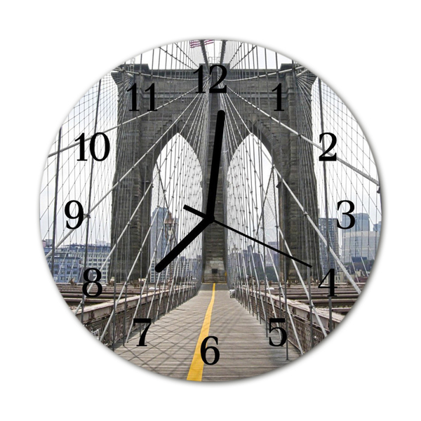 Ronde glas klok Brooklyn bridge