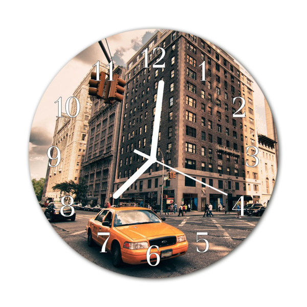 Ronde glas klok Taxi
