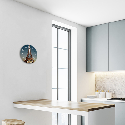 Ronde glas klok Eiffeltoren