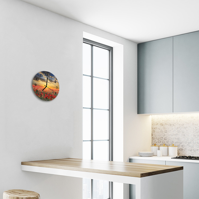 Ronde glas klok Maki-veld