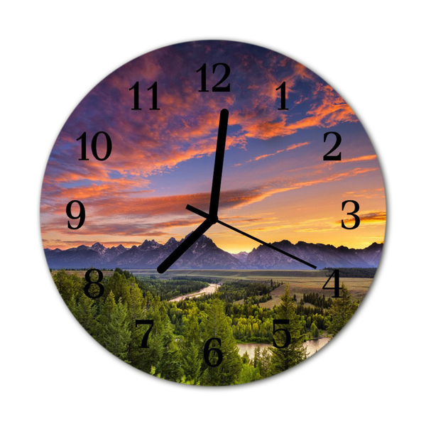 Ronde glas klok Landschap