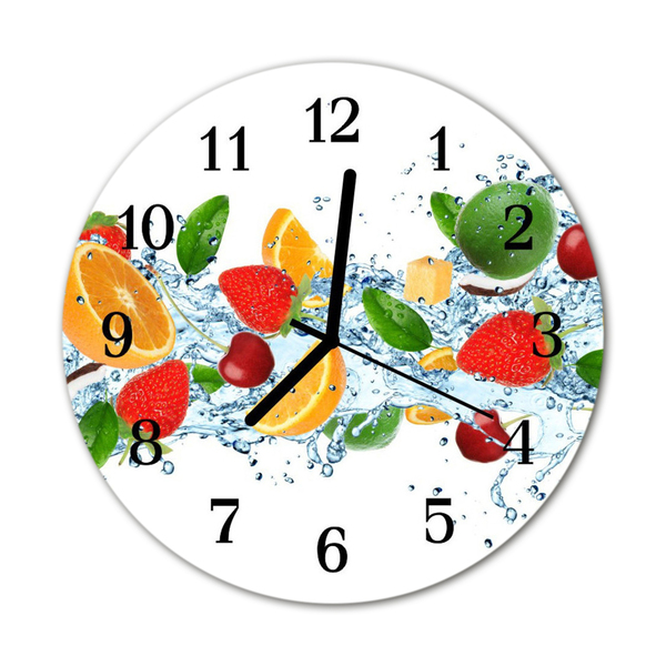 Ronde glas klok Fruit