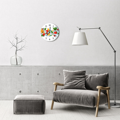 Ronde glas klok Fruit