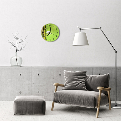 Ronde glas klok Bamboe