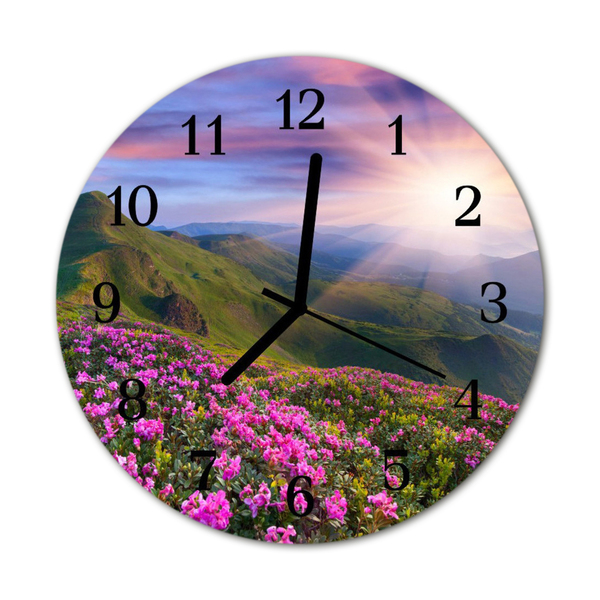 Ronde glas klok Landschap