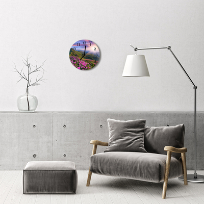 Ronde glas klok Landschap