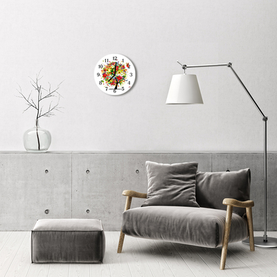 Ronde glas klok Bloemboom
