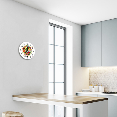 Ronde glas klok Bloemboom