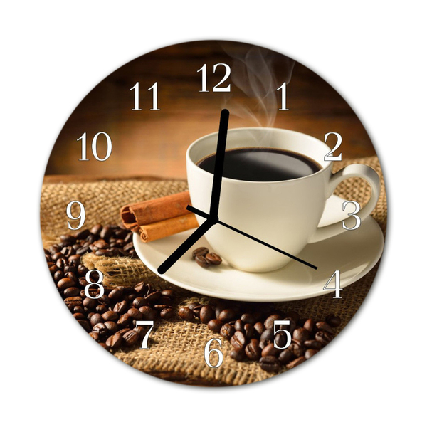 Ronde glas klok Koffie