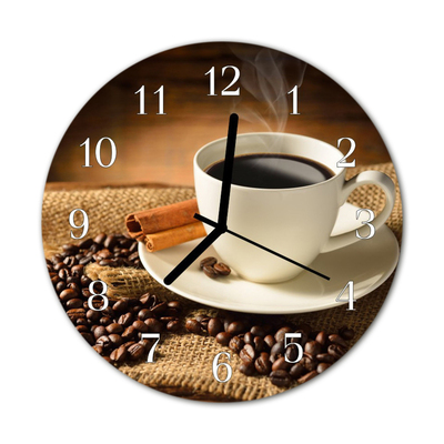 Ronde glas klok Koffie
