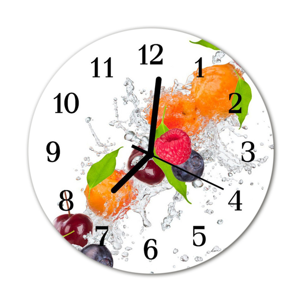 Ronde glas klok Fruit