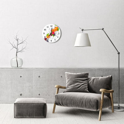Ronde glas klok Fruit