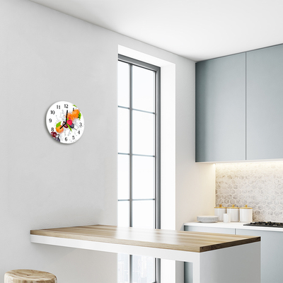 Ronde glas klok Fruit