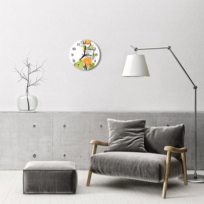 Ronde glas klok Citrus vruchten