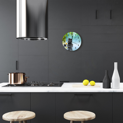 Ronde glas klok Stenen
