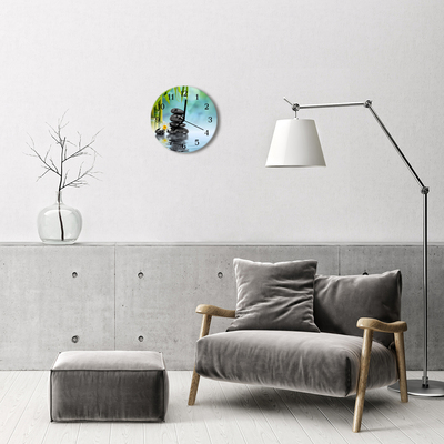 Ronde glas klok Stenen